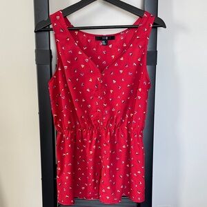 Women's Red Sleeveless Top